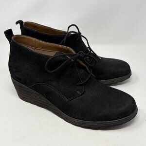 Dansko women's Cadee wedge oxford booties black 40 nubuck leather